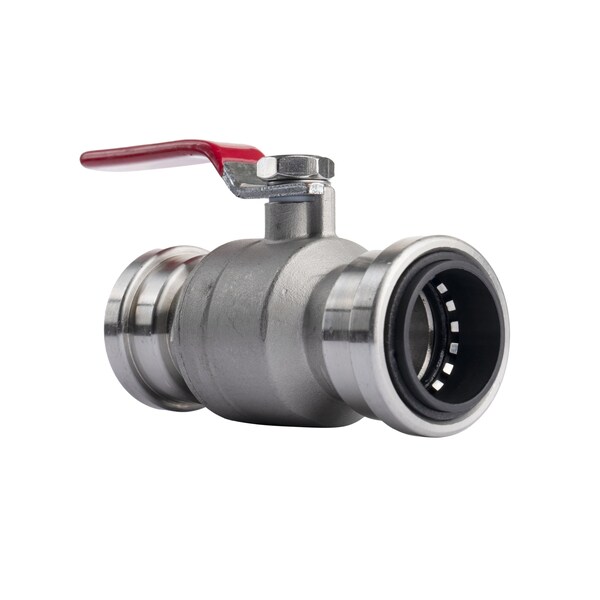 Quickfitting 1in Push-to-Connect x 1in Push-to-Connect Stainless Steel Full Port Ball Valve SS932R - main